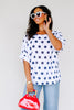 TWT® Lena Navy Polka Dot Short Sleeve Blouse