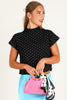 Graciella Black Polka Dot Short Sleeve Top