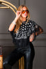 Take On The Town Black Fringe Silver Sequin Poncho