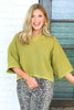 Marietta Martini Olive Short Sleeve Sweater