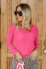Someplace Special Fuchsia Layering Long Sleeve Top