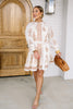 Elizabeth Ivory & Metallic Paisley Long Sleeve Mini Dress