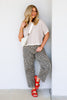 Where You Belong Oatmeal Gingham Short Sleeve Top