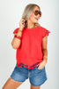 All Yours Tomato Red Cap Sleeve Blouse