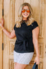 Dropping Hints Black Short Sleeve Top