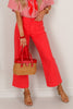 Tribal Sophia Coral Red Hugging Cropped Pant
