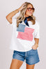 God Bless America Off White Short Sleeve Top