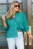 Mia Hunter Green Striped Long Sleeve Top