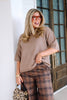 Parker Mocha Short Sleeve Sweater