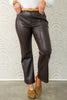 DOORBUSTER In The Right Brown Faux Leather Wide Leg Pant