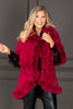 Lauren Faux Fur Fuchsia Poncho