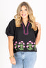 Leighann Black Short Sleeve Top