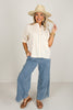 Marie Ecru Short Sleeve Blouse