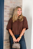 Good Harmony Brown Short Sleeve Sweater