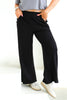 Tribal Black Pull On Wide Leg Ankle Pant