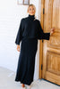Comes Back Around Black Two Piece Long Sleeve Maxi Sweater Dress