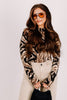 Amira Mock Neck Brown Long Sleeve Layering Top