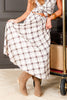 Essential Ease Mocha Plaid Midi Skirt