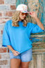 Elena Cerulean Long Sleeve Top