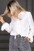 Free People Mary Lou Clean Ivory Silky Long Sleeve Blouse