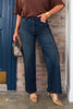 Cecily Deep Blue Leopard Embellished Wide Leg Jean