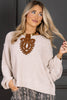 Victoria Sand Beige Long Sleeve Sweater