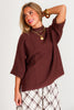 Bryce Espresso Short Sleeve Sweater