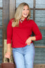 There For It Long Sleeve Burgundy Top