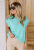 Spring Showers Mint Short Sleeve Sweater