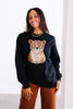 Sequin Leopard Black Long Sleeve Sweatshirt