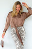 Bring The Best Mocha Long Sleeve Blouse
