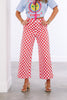 Marie Red Checkered Pants