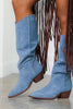 Free People Sway Low Slouch Azure Suede Boot
