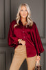 In the Know Burgundy Puff Long Sleeve Top