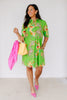 Chatham Green Popover 3/4 Sleeve Mini Dress