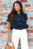 Emerson Black Short Sleeve Blouse