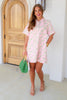 Rosie Pink Floral Short Sleeve Mini Dress