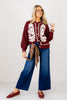 Go Places Garnet Long Sleeve Button Down Cardigan