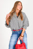 Hazy Night Black 3/4 Sleeve Top