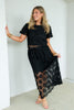 Sunday Black Floral Short Sleeve Top