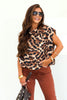 Lennon Brown Leopard Sleeveless Blouse
