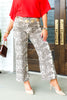 All Mine Ecru Snake Print Wide Leg Pant