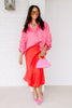 TWT®  Gwen Red Satin Midi Skirt