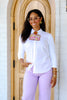 Foxcroft Dina White Long Sleeve Layering Top