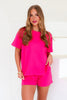 Ariel French Terry Hot Pink Shorts Set