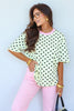 Julia Polka Dot Yellow Short Sleeve Top