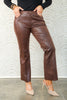 Insight Pecan Faux Leather Wide Leg Pant
