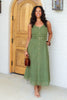 Something About You Olive Eyelet Sleeveless Midi Dress