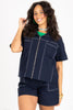 Joh Jasmine Dark Navy Short Sleeve Top