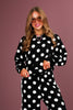 Nellie Black Polka Dot Long Sleeve Pullover